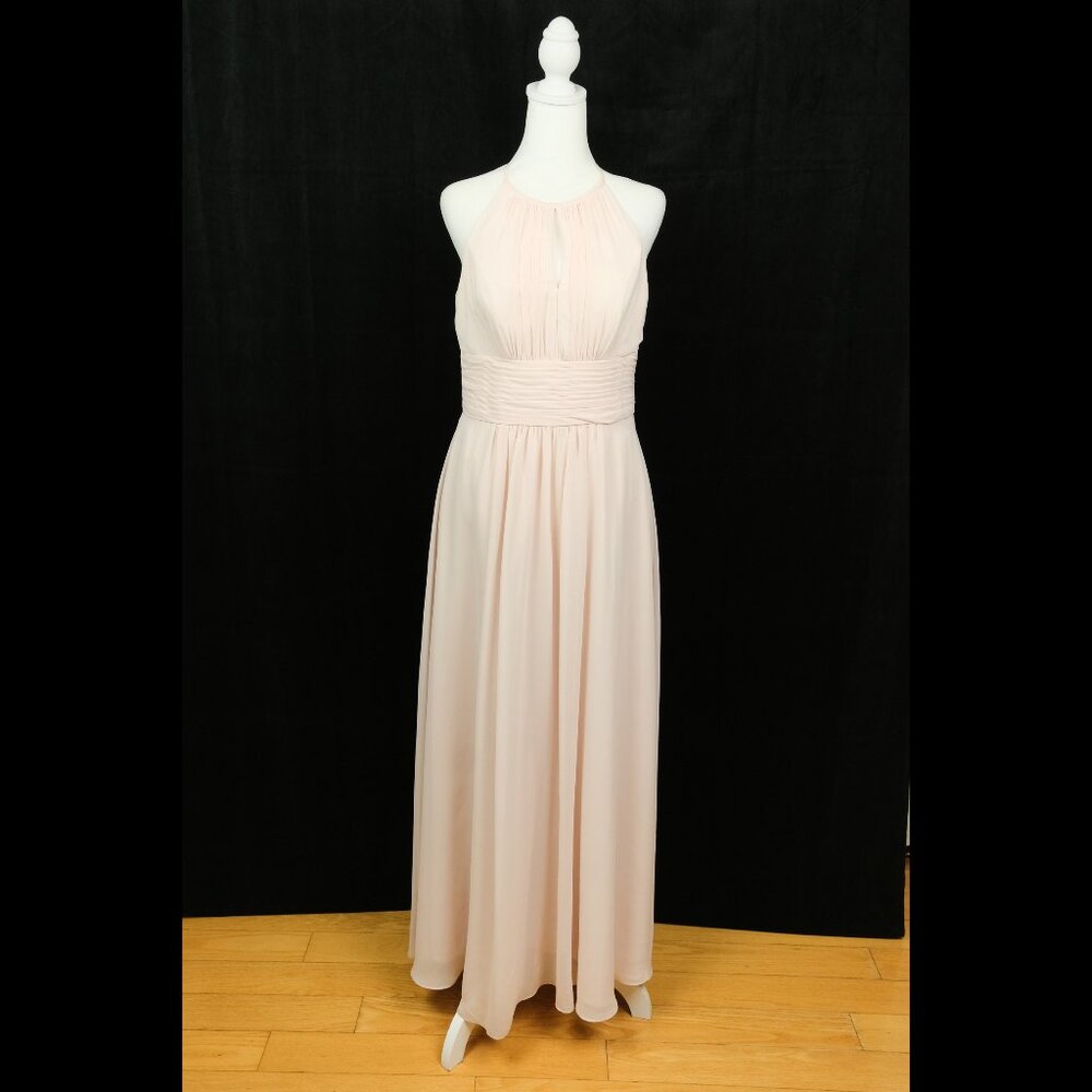 Azazie Cherish Chiffon Bridesmaid Dress Light Pink Size 8 A8 Boho